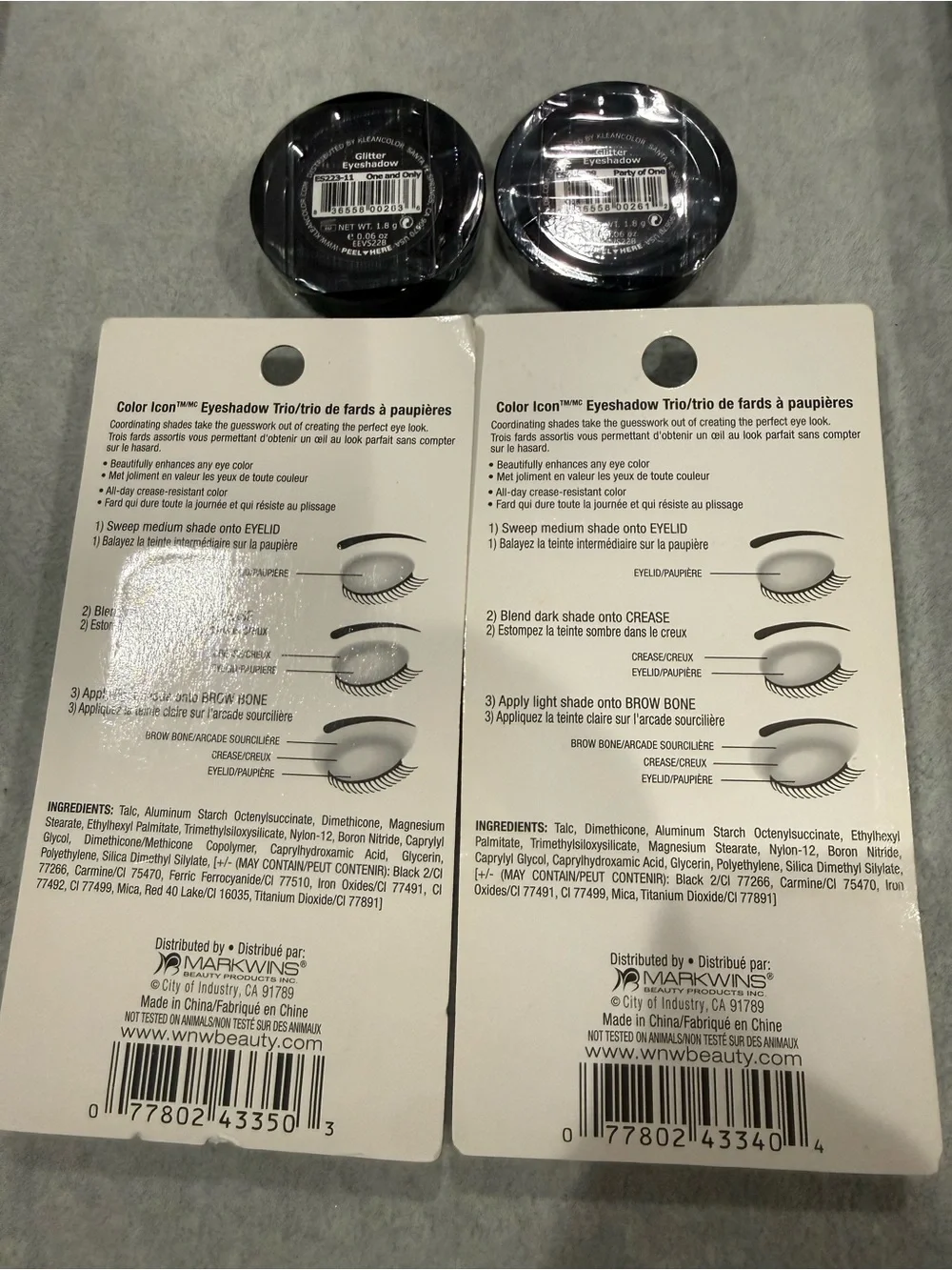 4 bundle lot wet n wild Color Icon Eyeshadow Trio Neutral Shades glitter gift